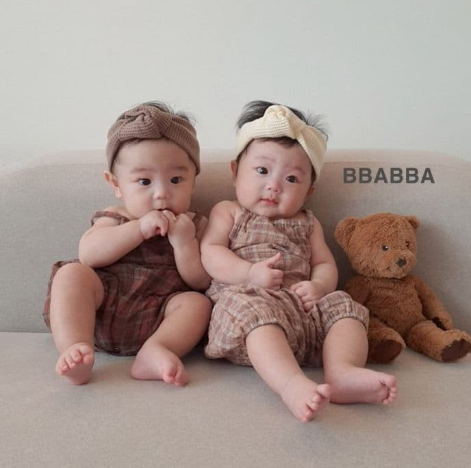 Bbabba - Korean Baby Fashion - #onlinebabyboutique - Mori Check Bodysuit - 5