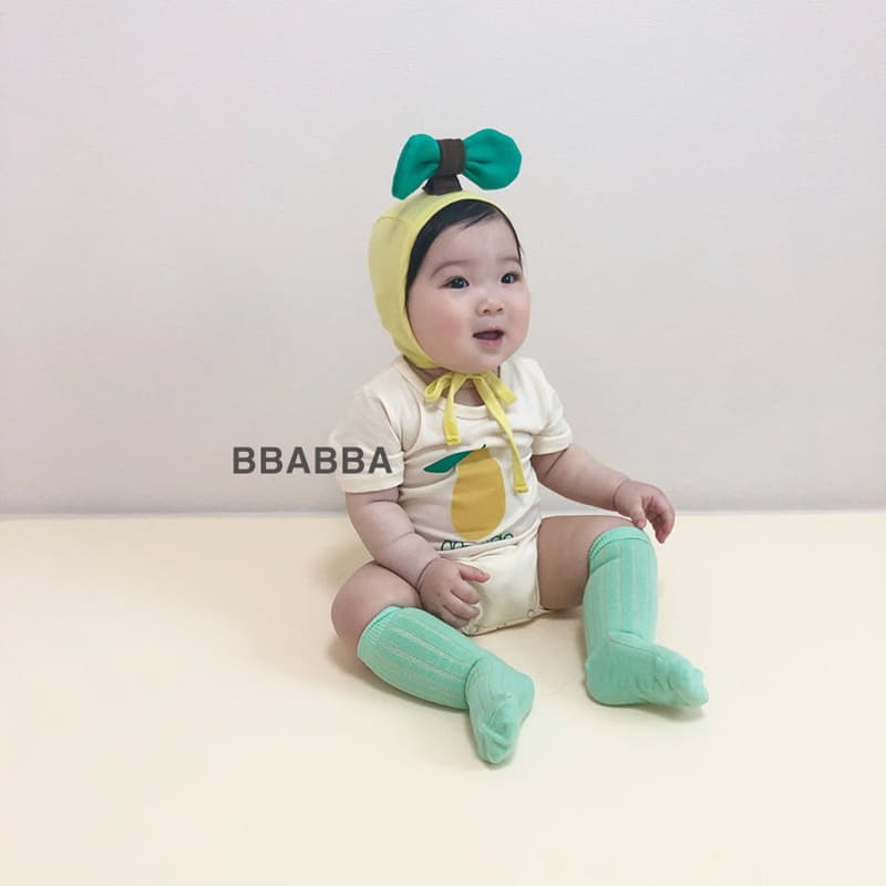 Bbabba - Korean Baby Fashion - #onlinebabyshop - Mini Apple Mango Bodysuit with Bonnet - 3