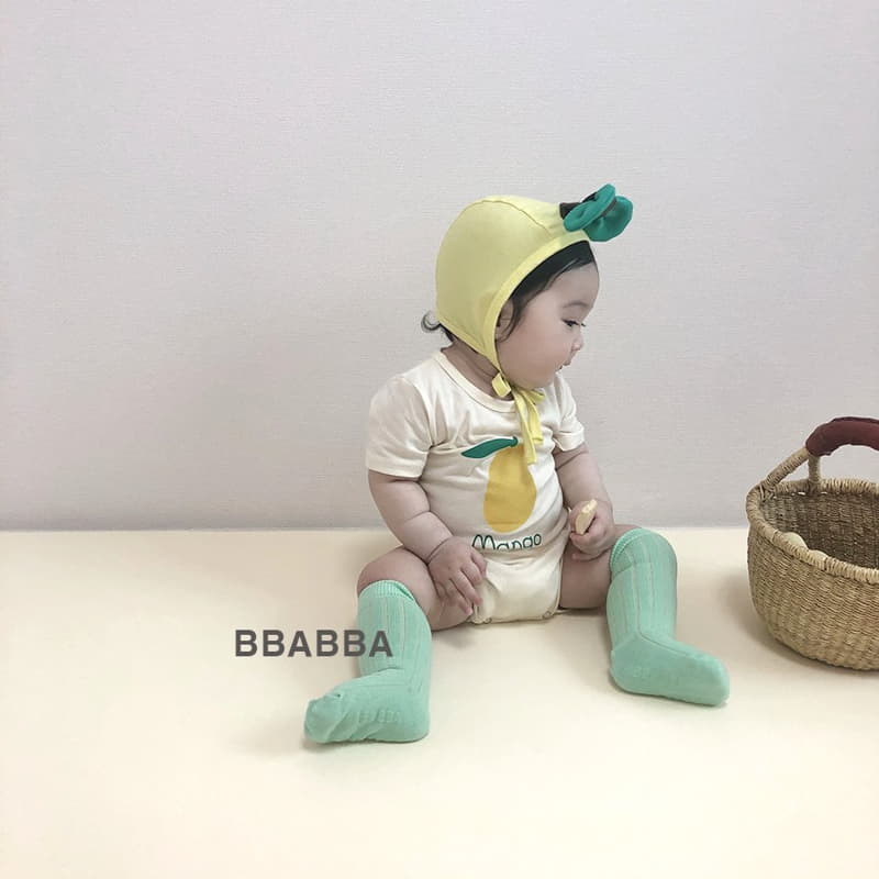Bbabba - Korean Baby Fashion - #onlinebabyshop - Mini Apple Mango Bodysuit with Bonnet - 4