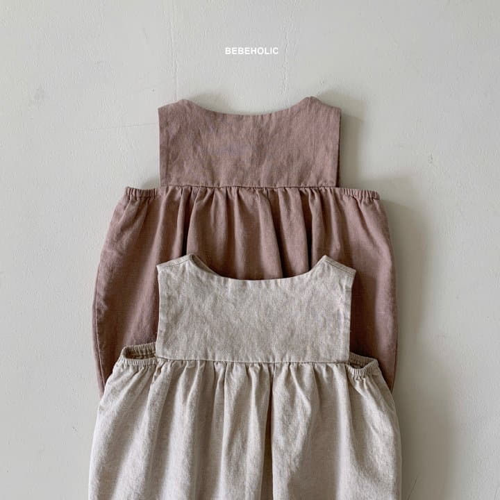Bebe Holic - Korean Baby Fashion - #babyboutiqueclothing - Linen Sleeveless Bodysuit - 7