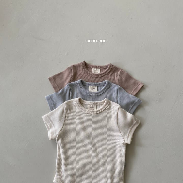 Bebe Holic - Korean Baby Fashion - #babyfever - Rib Shirt Sleeves Bodysuit - 5