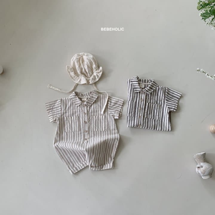Bebe Holic - Korean Baby Fashion - #babylifestyle - Stripes Bodysuit - 3