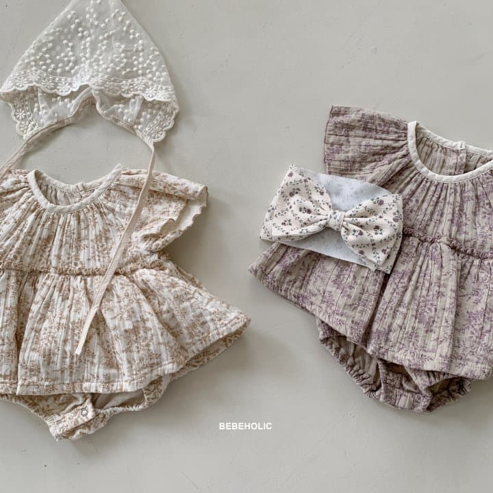 Bebe Holic - Korean Baby Fashion - #babyoutfit - Small Flower Bodysuit - 2