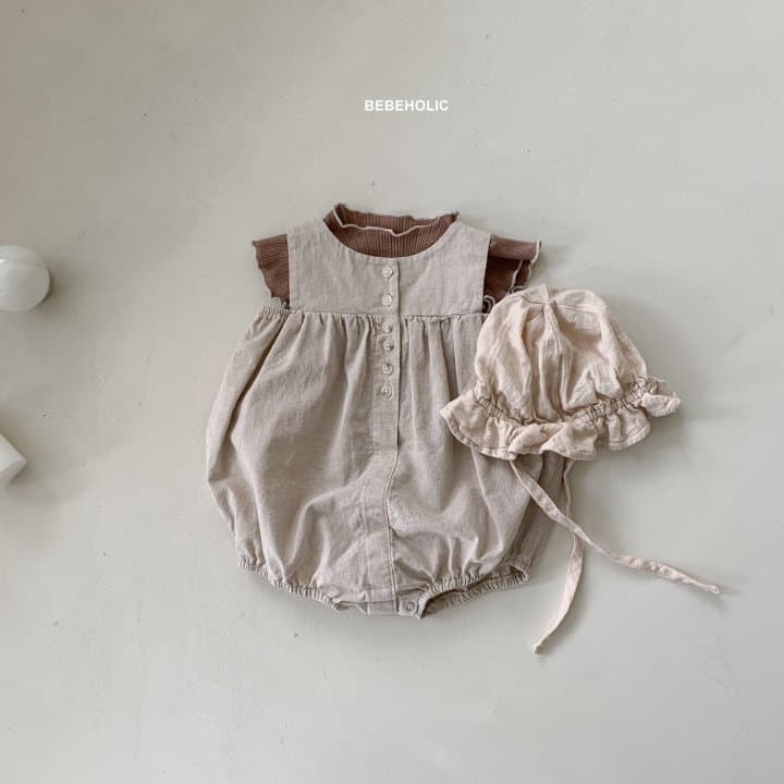 Bebe Holic - Korean Baby Fashion - #onlinebabyboutique - Linen Sleeveless Bodysuit - 3