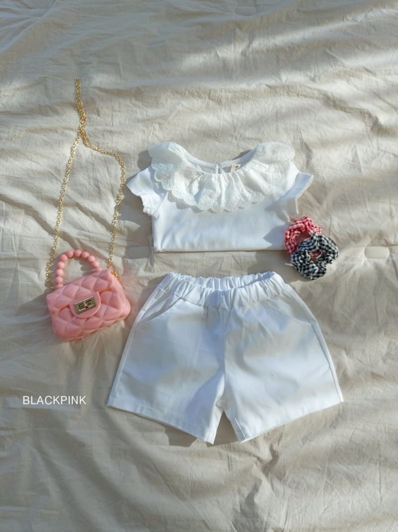 Black Pink - Korean Children Fashion - #childrensboutique - Lace Frill Tee - 3