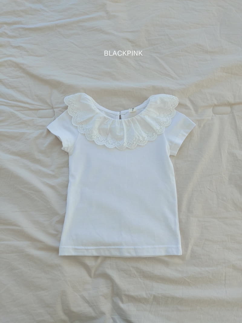Black Pink - Korean Children Fashion - #discoveringself - Lace Frill Tee - 5