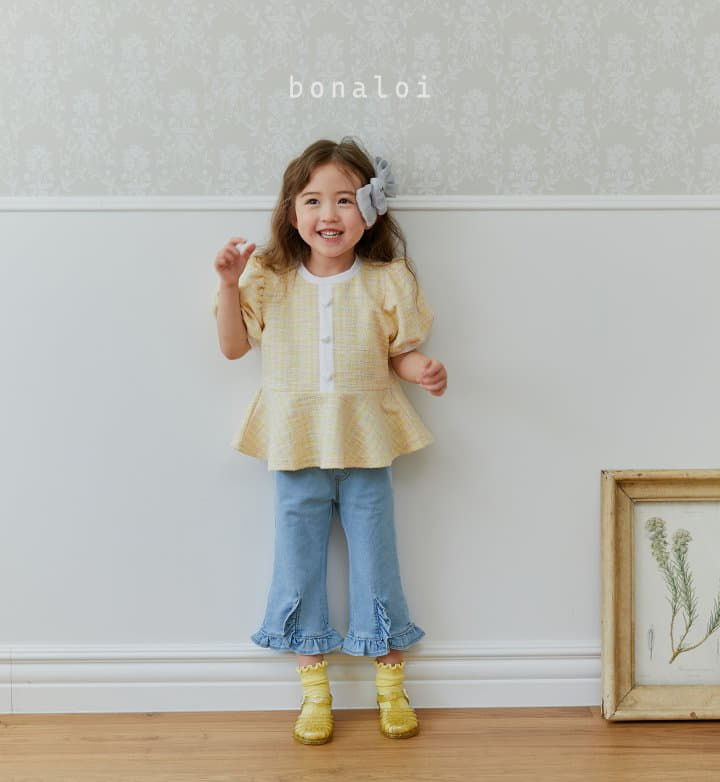 Bonaloi - Korean Children Fashion - #designkidswear - Botton Frill Jeans - 12