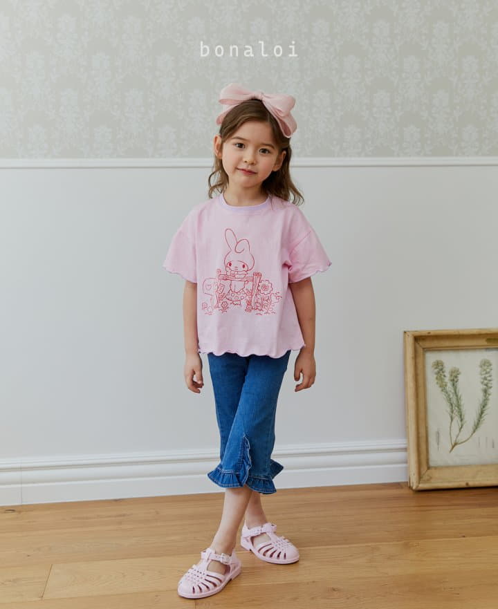 Bonaloi - Korean Children Fashion - #toddlerclothing - Botton Frill Jeans - 8