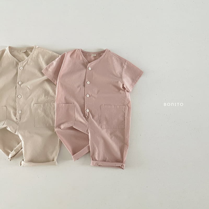 Bonito - Korean Baby Fashion - #babyboutique - Linen Pocket Overalls