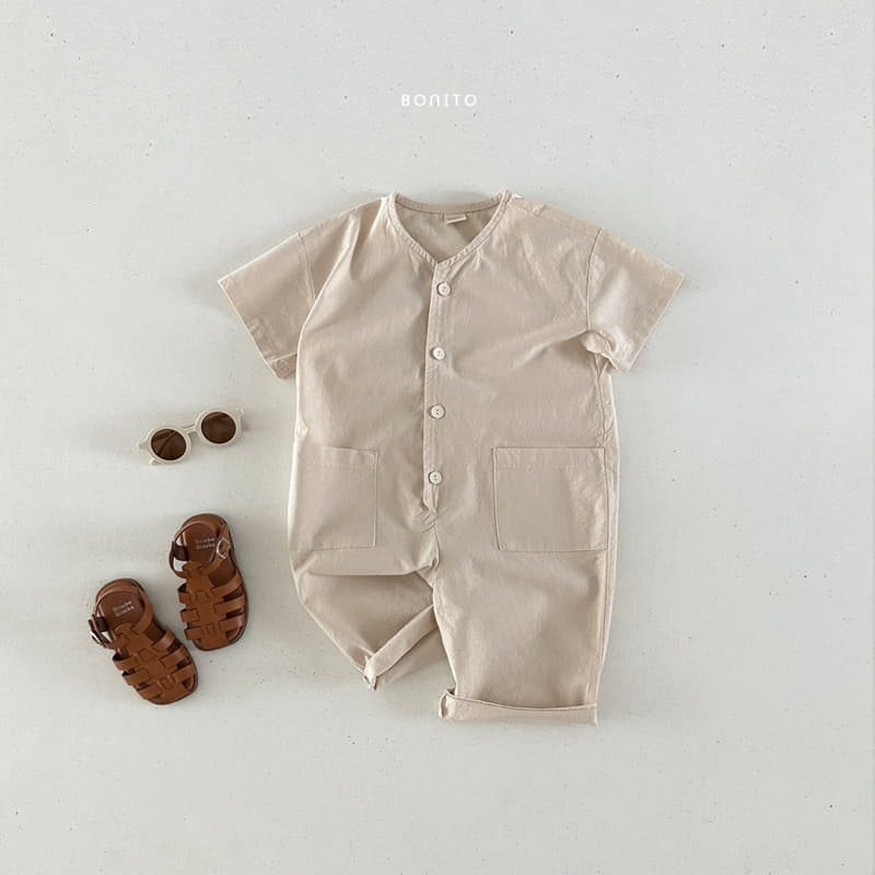 Bonito - Korean Baby Fashion - #babyclothing - Linen Pocket Overalls - 3