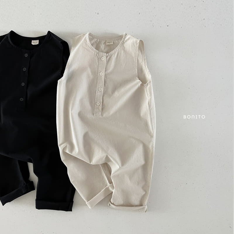 Bonito - Korean Baby Fashion - #babyclothing - Linen Sleeveless Overalls - 2