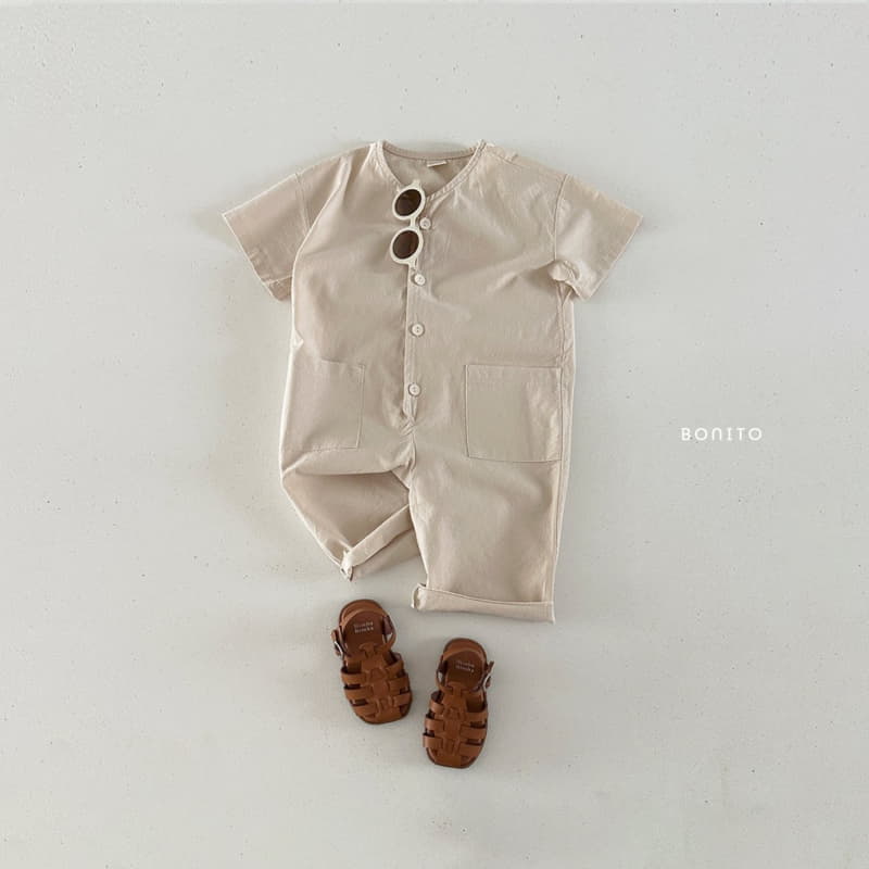 Bonito - Korean Baby Fashion - #babyclothing - Linen Pocket Overalls - 4