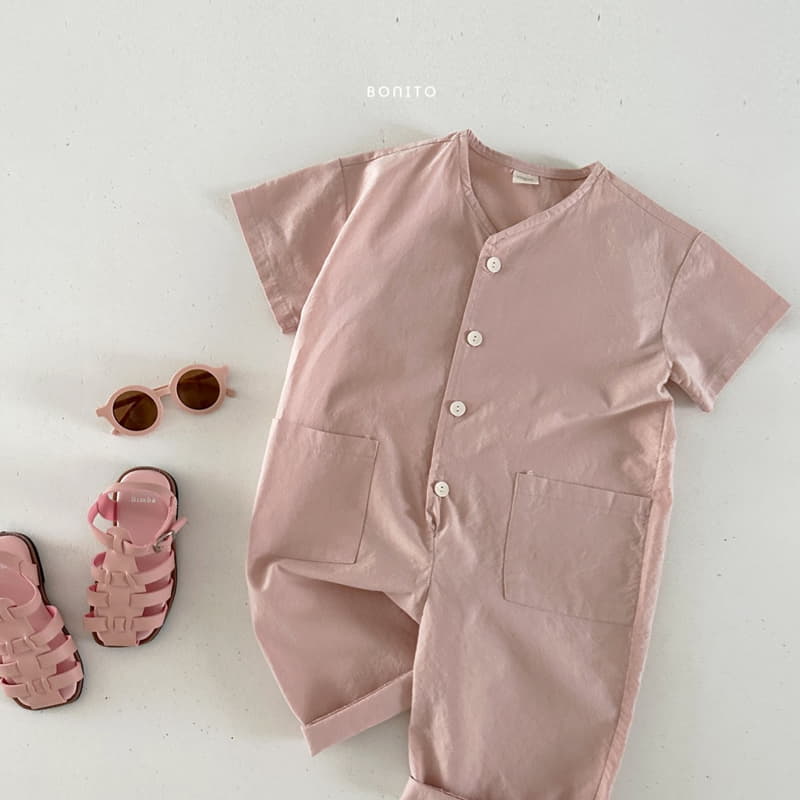 Bonito - Korean Baby Fashion - #babyootd - Linen Pocket Overalls - 9
