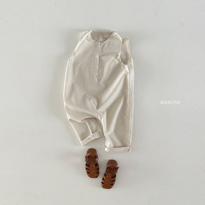 Bonito - Korean Baby Fashion - #babyootd - Linen Sleeveless Overalls - 8
