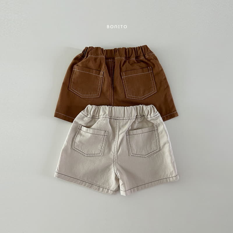 Bonito - Korean Baby Fashion - #babyoutfit - Cotton Stitch Shorts - 2