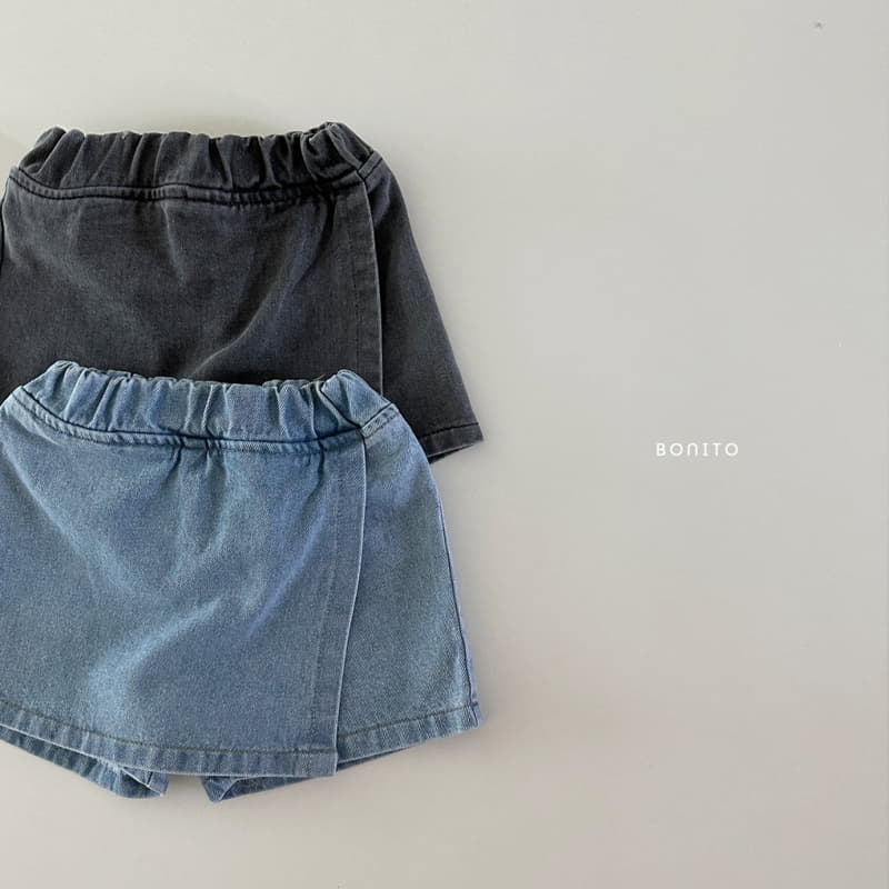 Bonito - Korean Baby Fashion - #onlinebabyboutique - Denim Skrit Shorts