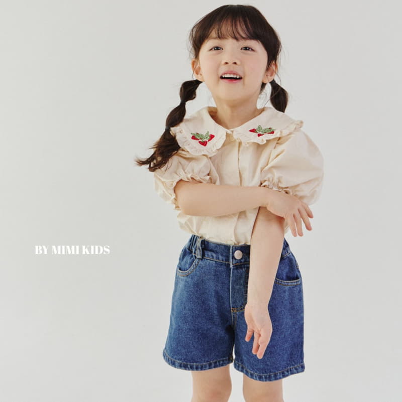 Bymimi - Korean Children Fashion - #childofig - Strawberry Embroidery Blouse - 8