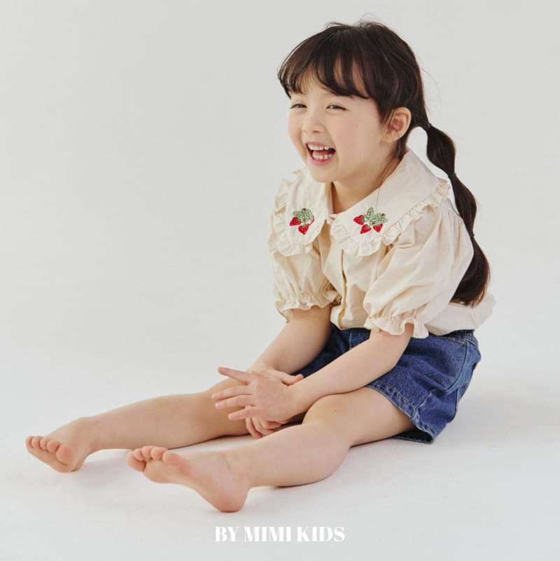 Bymimi - Korean Children Fashion - #childofig - Strawberry Embroidery Blouse - 9