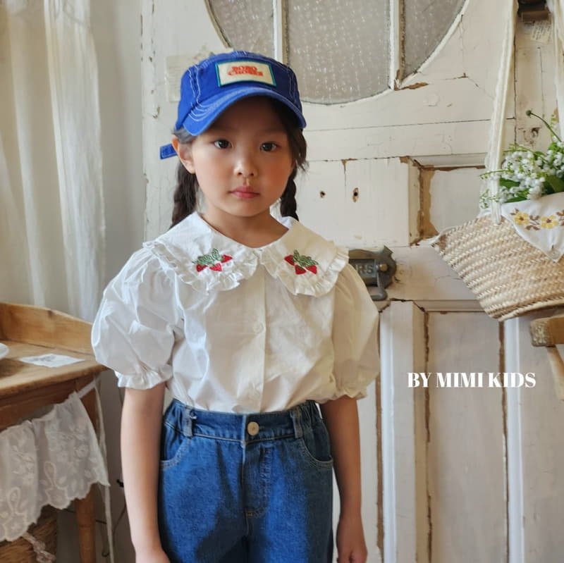 Bymimi - Korean Children Fashion - #childrensboutique - Strawberry Embroidery Blouse - 10