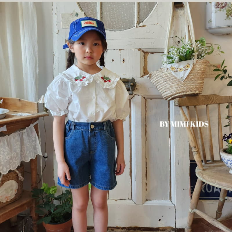 Bymimi - Korean Children Fashion - #designkidswear - Strawberry Embroidery Blouse - 11
