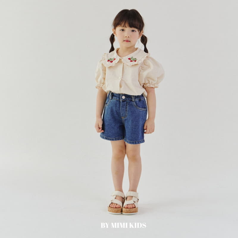 Bymimi - Korean Children Fashion - #minifashionista - Strawberry Embroidery Blouse - 6