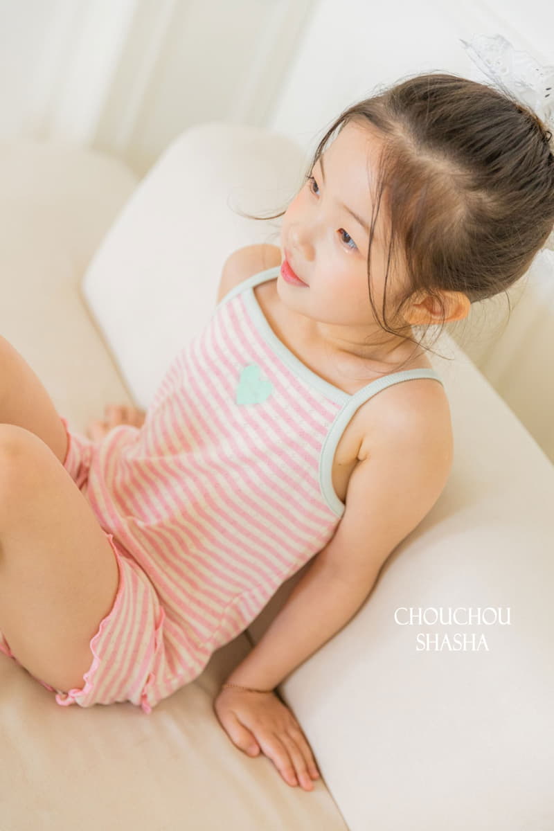 Chouchou Shasha - Korean Children Fashion - #childofig - Love Inner Top Bottom Set - 6