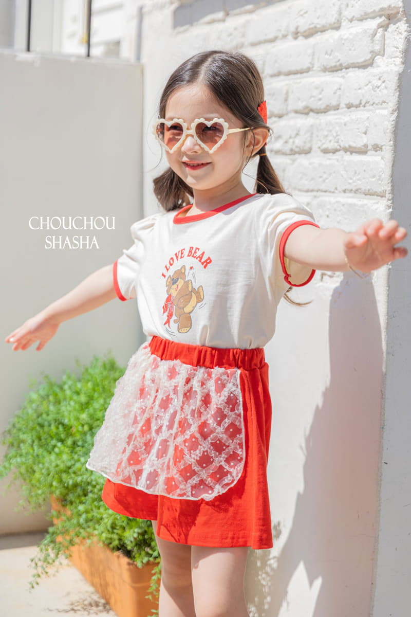 Chouchou Shasha - Korean Children Fashion - #childrensboutique - Bear Top Bottom Set - 3