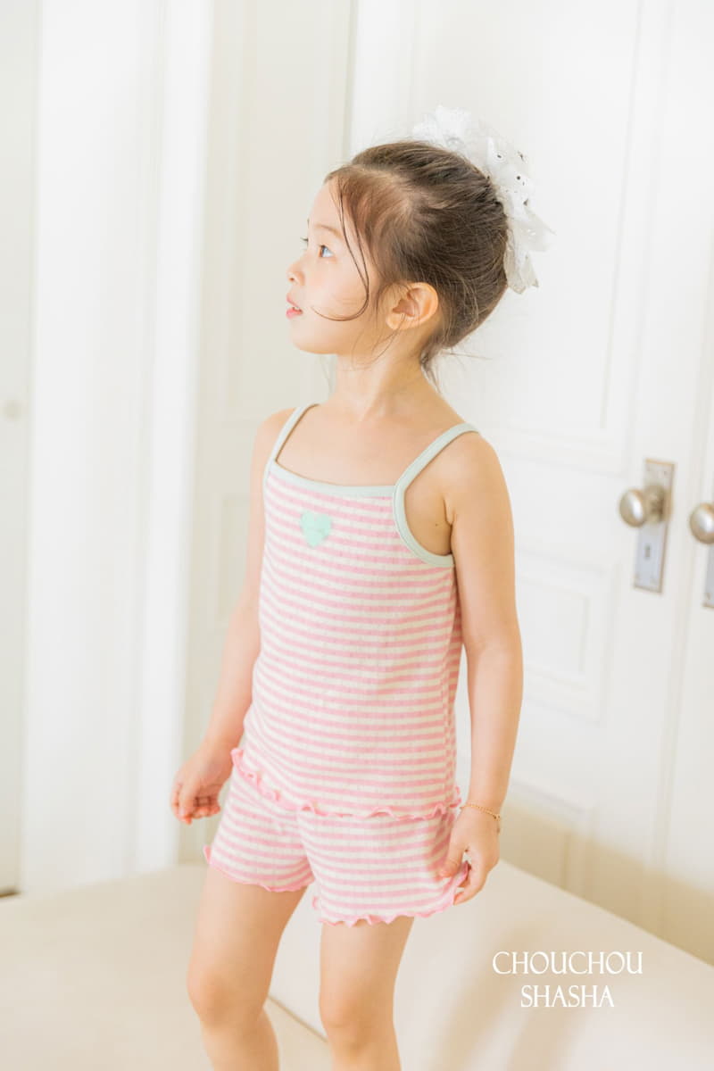 Chouchou Shasha - Korean Children Fashion - #designkidswear - Love Inner Top Bottom Set - 8