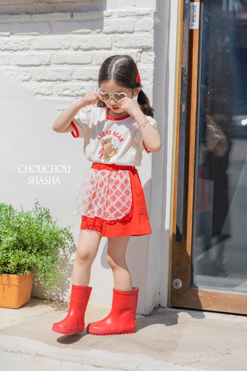 Chouchou Shasha - Korean Children Fashion - #childrensboutique - Bear Top Bottom Set - 4
