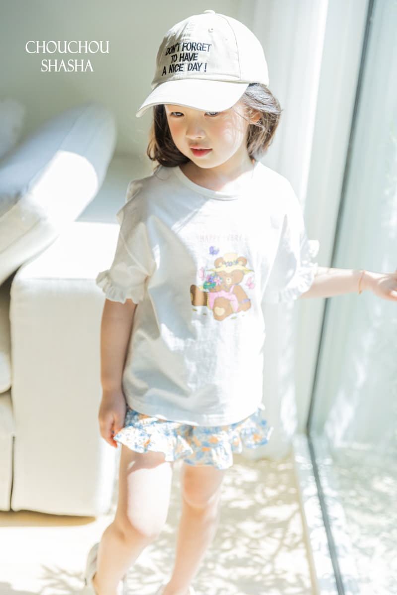 Chouchou Shasha - Korean Children Fashion - #designkidswear - Flower Bear Tee - 9
