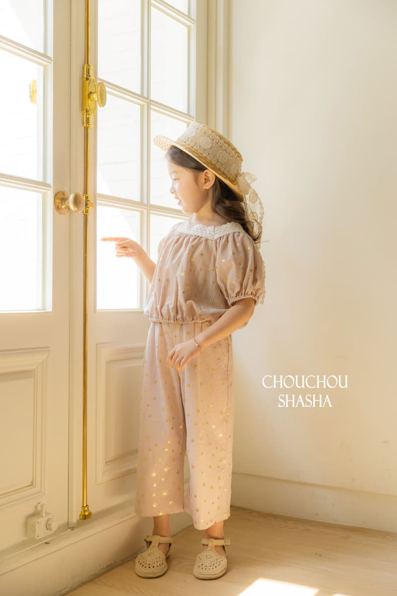 Chouchou Shasha - Korean Children Fashion - #kidsshorts - Pearl Top Bottom Set - 6
