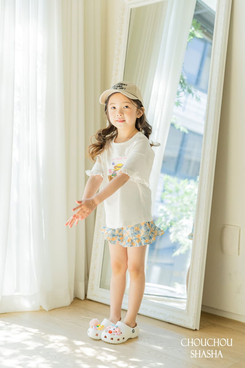 Chouchou Shasha - Korean Children Fashion - #kidsshorts - Flower Bear Tee - 12