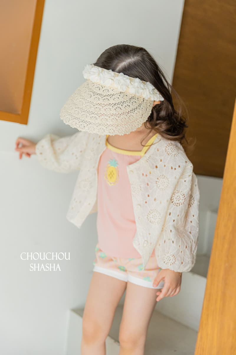Chouchou Shasha - Korean Children Fashion - #kidsshorts - Lace Sun Cap - 4