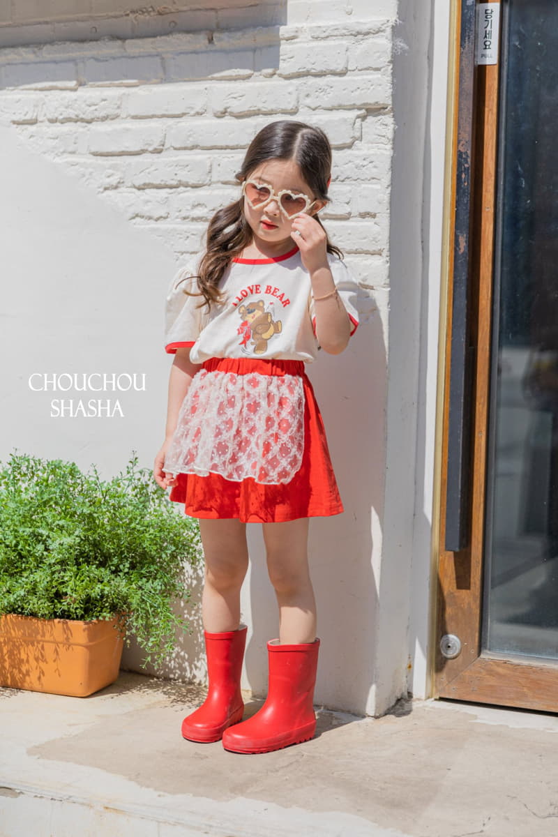 Chouchou Shasha - Korean Children Fashion - #kidsstore - Bear Top Bottom Set - 8
