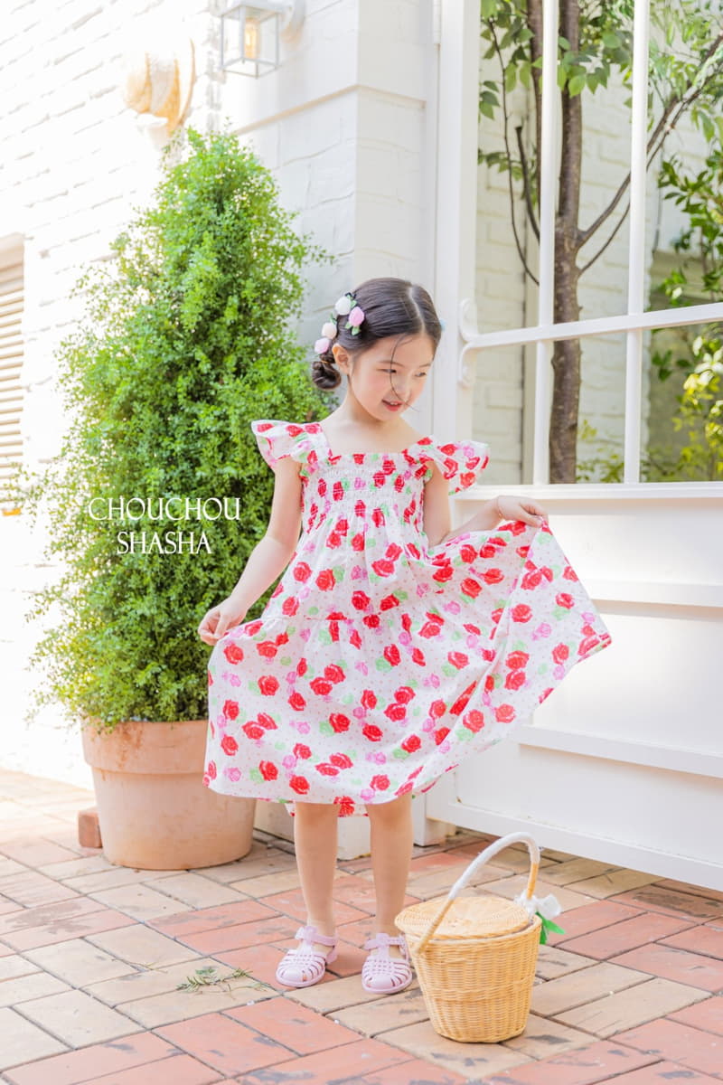 Chouchou Shasha - Korean Children Fashion - #minifashionista - Rose One-piece - 5