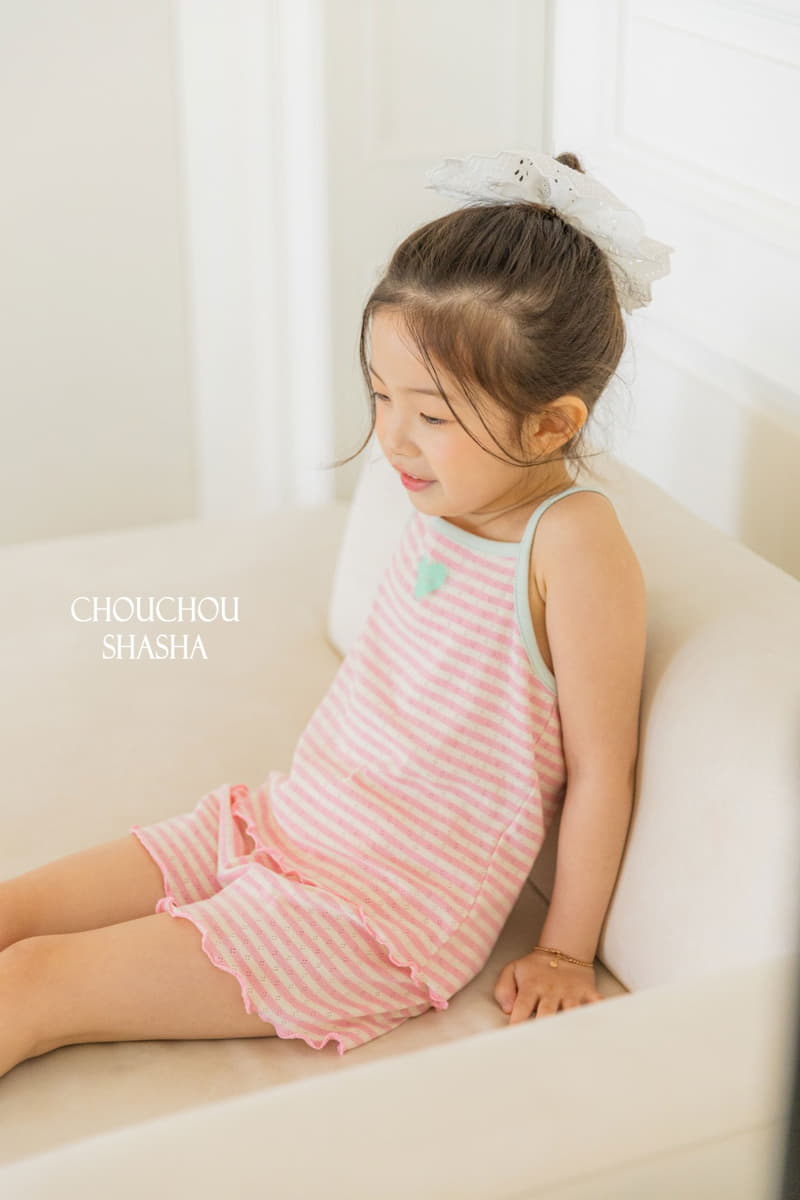 Chouchou Shasha - Korean Children Fashion - #minifashionista - Love Inner Top Bottom Set - 4