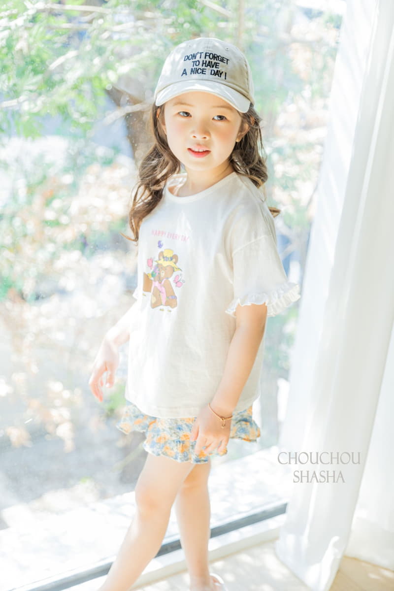 Chouchou Shasha - Korean Children Fashion - #toddlerclothing - Flower Bear Tee - 5