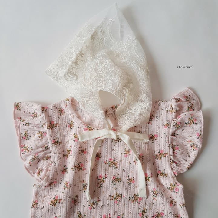 Choucream - Korean Baby Fashion - #babygirlfashion - Eyelet Flower Bodysuit - 7