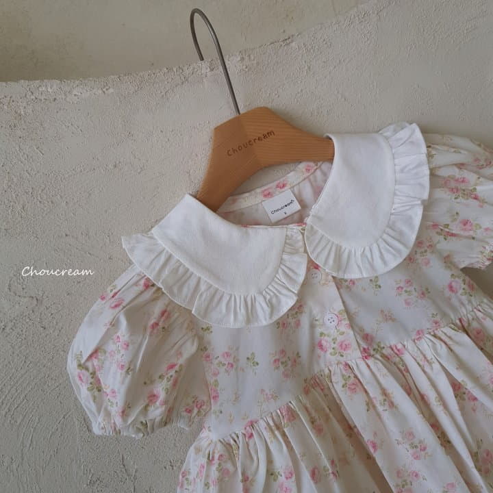 Choucream - Korean Baby Fashion - #babygirlfashion - Rose Collar One-piece Bodysuit - 5