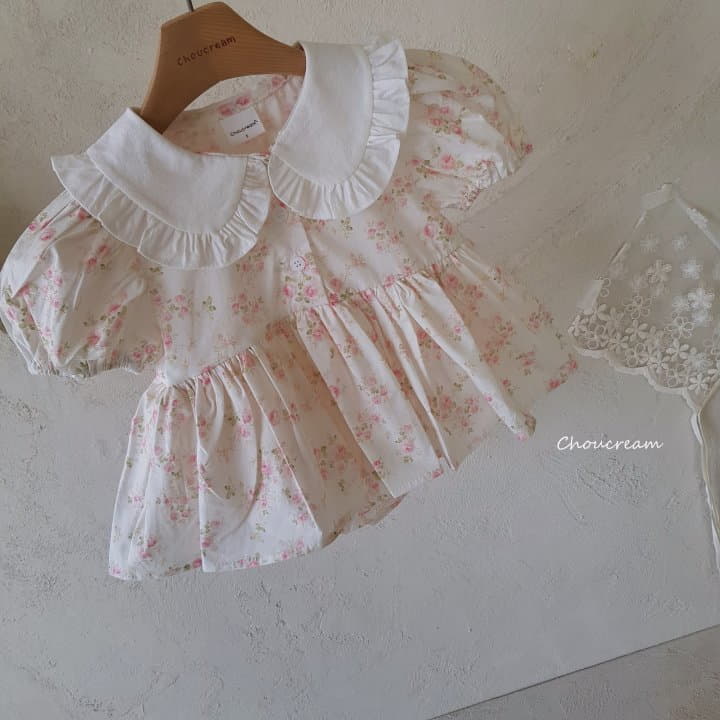 Choucream - Korean Baby Fashion - #babyoninstagram - Rose Collar One-piece Bodysuit - 7