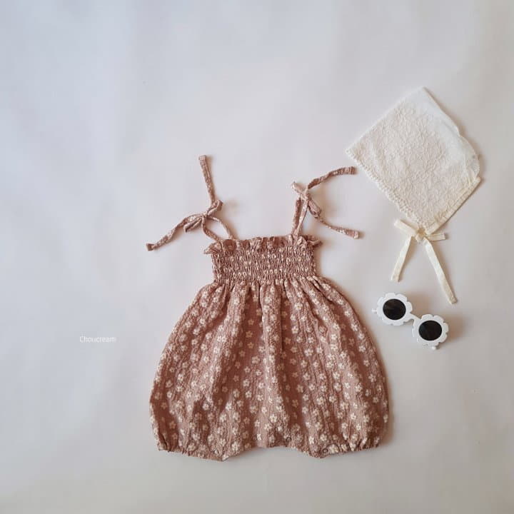 Choucream - Korean Baby Fashion - #babyootd - Smocked Flower Bodysuit - 3