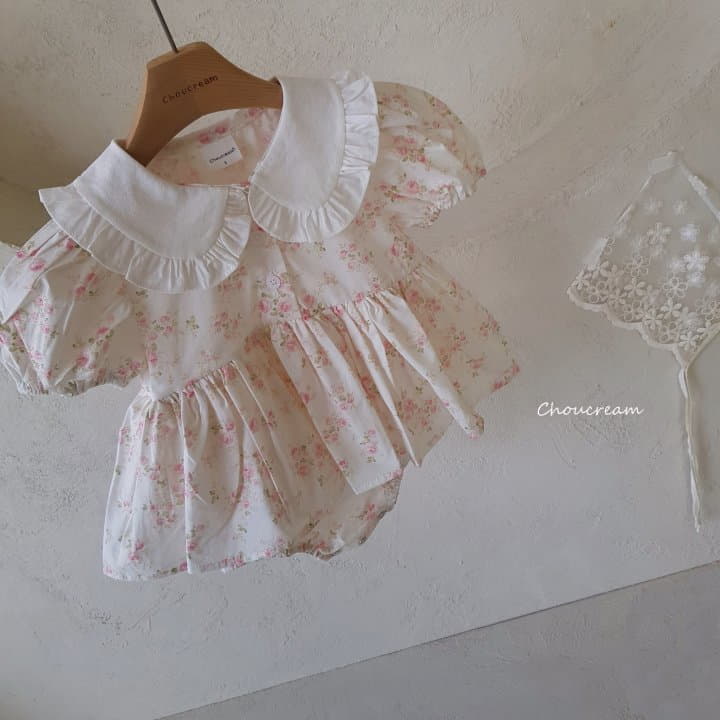 Choucream - Korean Baby Fashion - #babyoutfit - Rose Collar One-piece Bodysuit - 10