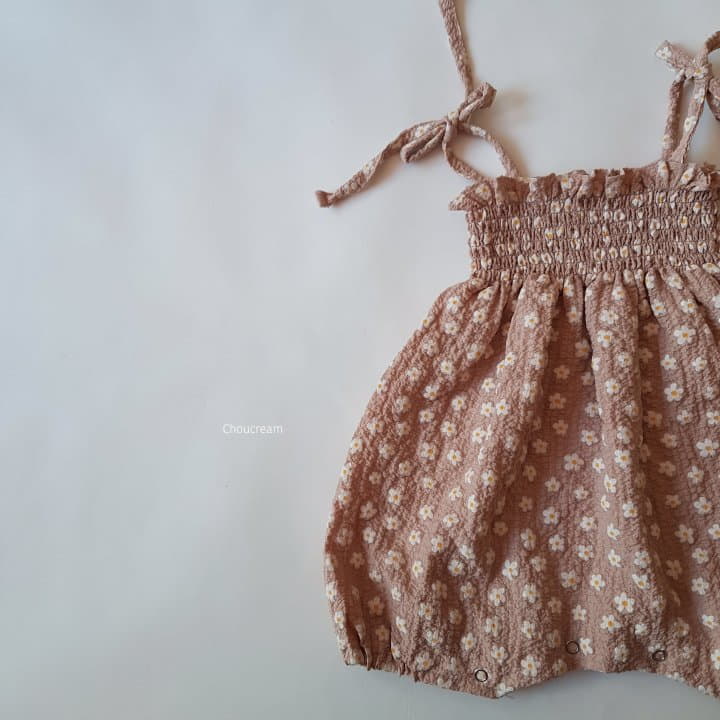 Choucream - Korean Baby Fashion - #babyoutfit - Smocked Flower Bodysuit - 5