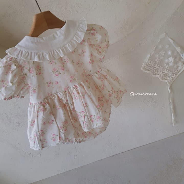 Choucream - Korean Baby Fashion - #babywear - Rose Collar One-piece Bodysuit - 11