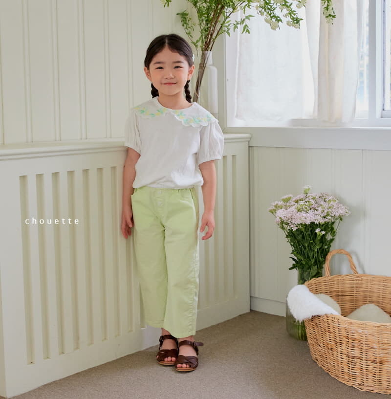 Chouette - Korean Children Fashion - #childofig - Flower Collar Tee