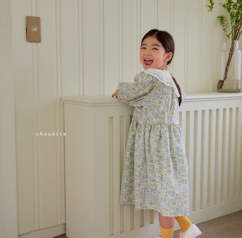 Chouette - Korean Children Fashion - #discoveringself - Blue Daisy One-piece - 5