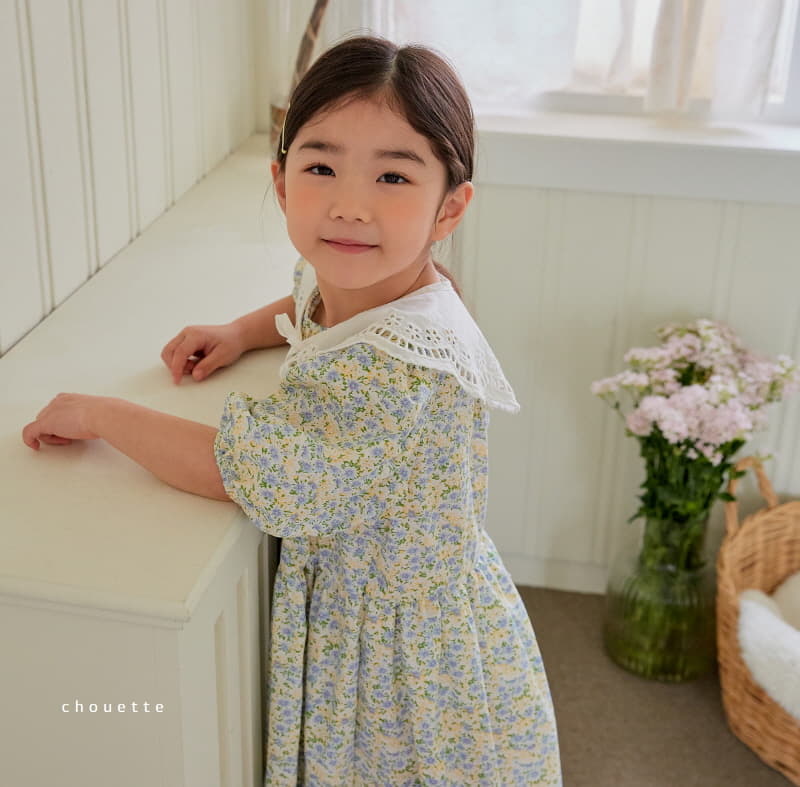 Chouette - Korean Children Fashion - #kidsshorts - Blue Daisy One-piece - 7