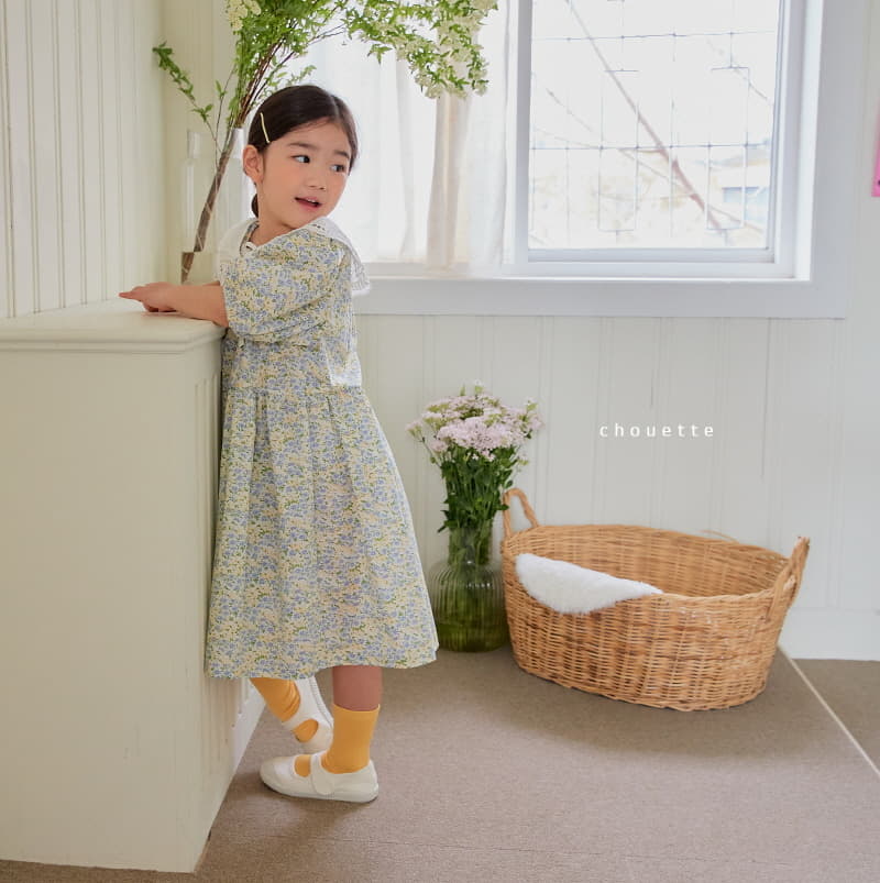 Chouette - Korean Children Fashion - #kidsstore - Blue Daisy One-piece - 8