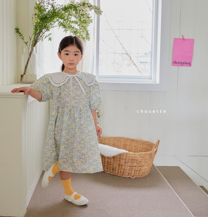 Chouette - Korean Children Fashion - #kidzfashiontrend - Blue Daisy One-piece - 9