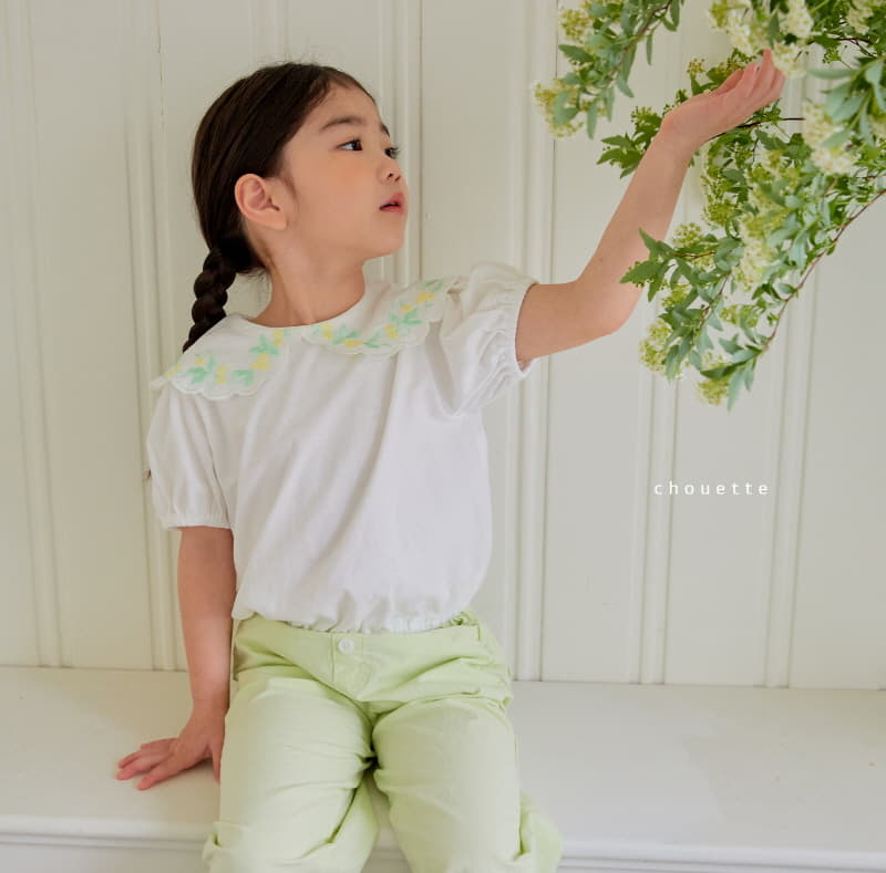 Chouette - Korean Children Fashion - #kidzfashiontrend - Flower Collar Tee - 9
